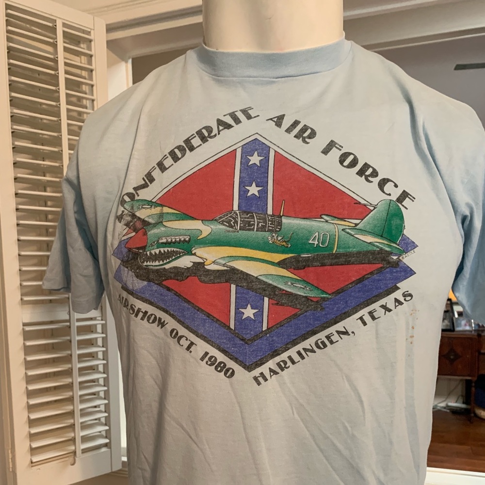 Vintage 80’s Confederate Air Force Air Show Souvenir T-Shirt: Trashed: Rare:XL